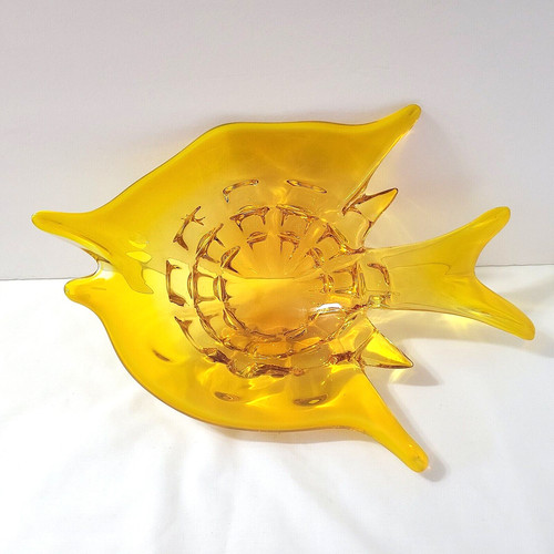Yellow angel fish art glass - yellow,