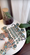 Afghan jewellery set blue - afghan,