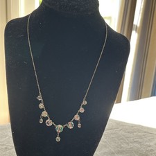 Rare Antique Vintage 93E Art Deco 835 Silver Paste Necklace 1930s Jewellery