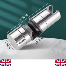 Universal Adjustable Shower Rail Head Slider Holder Base Bracket Chrome ABS UK