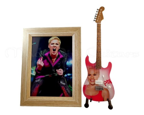 Miniature guitar pink 5x7 - guitar,