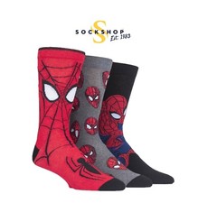 Marvel Spider-Man Socks, Cotton, Unisex,  Mens and Womens 3 Pair Pack - SOCKSHOP