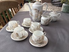 Japanese Fine China Coffee Set. Kutani China Hand Painted