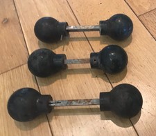 3x Vintage Black Bakelite Door