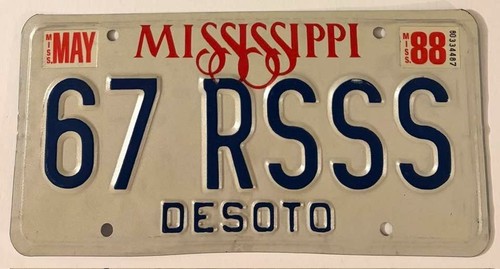 Rsss vanity license plate - 67,