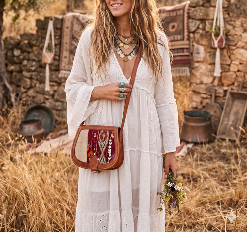Vintage boho leather saddle - boho,