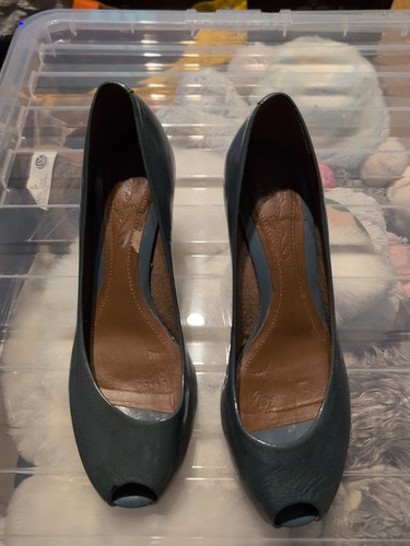 Clarks teal peap toe shoes - peap,