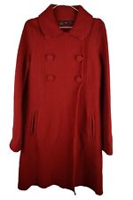 ZARA Red Woollen Coat size S Womens Overcoat 100% Wool Casual Outdoors Outerwear