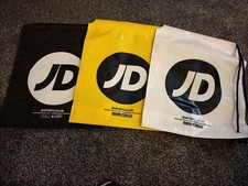 3 SMALL SIZE  9"x11" MIXED JD SPORTS DUFFLE DRAWSTRING GYM BAG NEW COLLECTABLE