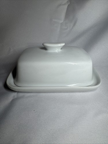 White porcelain ceramic butter - white,