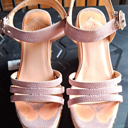 Faith pink strappy wedge - strappy,