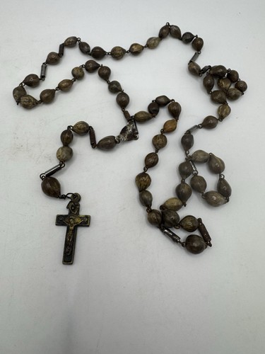 Vintage wooden bead catholic - wooden,