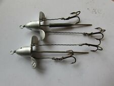 2 stunning vintage Hardy Alnwick sand eel sandeel spinning bait mounts lures