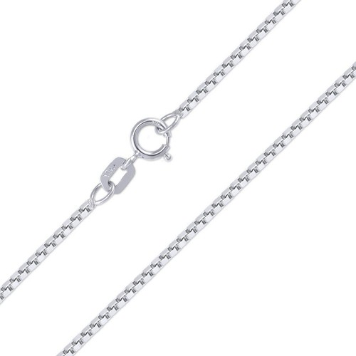 10k solid white gold box - gold, chain