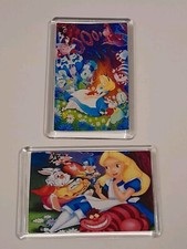Walt Disney Alice In Wonderland Cheshire Cat Acrylic Fridge Magnet Set Of 2 