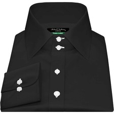 Contrast Buttons Black Dress