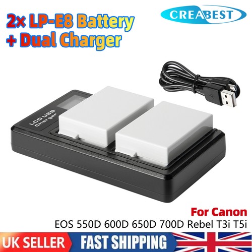 Battery charger for - lp-e8, +