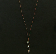 BLACK PEARL LEATHER LARIAT