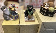Vintage Cat Figure Bundle 3 Ceramic Porcelain Collectable Figurines Ornaments