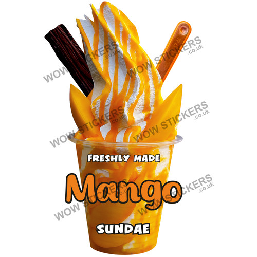 Mango slices ice cream sundae - ice,