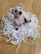 Handmade needle felted teddy - needle,