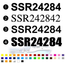 2x SSR Number Vinyl Decal Stickers For Boat UK Standard Waterproof Custom Design