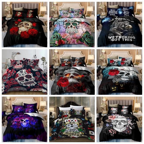 Skull duvet quilt cover set - duvet,