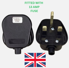 Black Mains Plug 13A UK 3 PIN