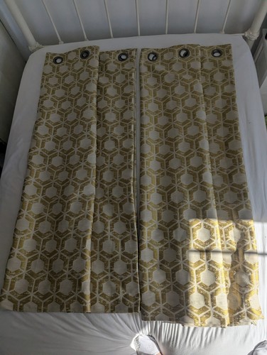Ochre geometric eyelet - m&s,