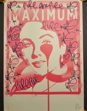 Pure Evil Liz Elizabeth Taylor 1/1  Hand Embellished Print Original Signed