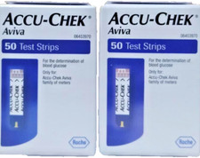 2 x Accu-Chek Aviva Blood Glucose Test Strips. 1 x 50. FREE POSTAGE 30/06/26