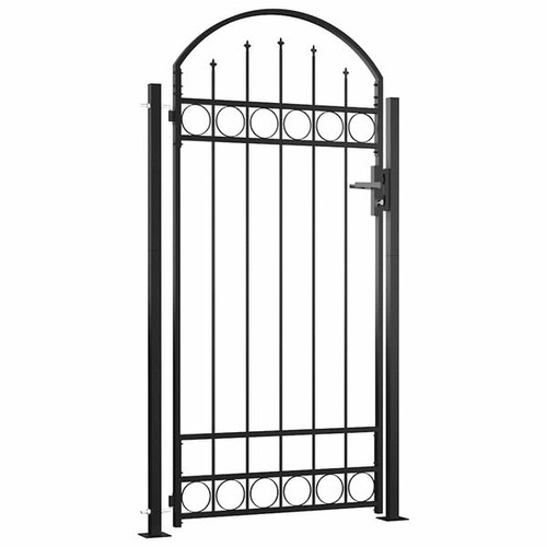 Steel fence gate with arched - steel,