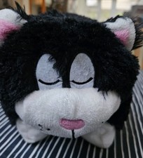 CHILD'S BLACK AND WHITE CAT CUDDLE CUSHION