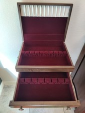 Vintage Wooden Flatware Chest
