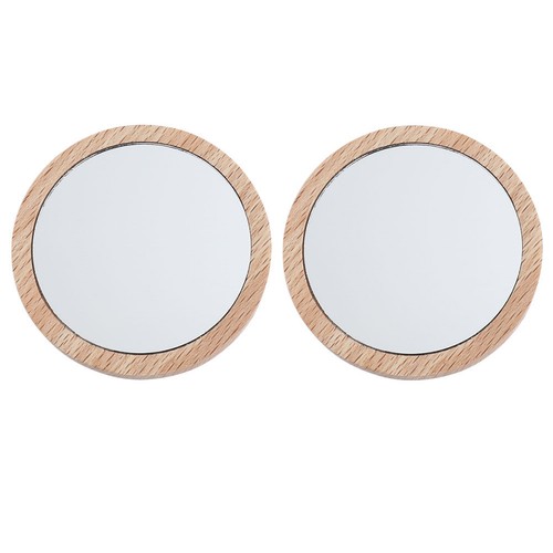 2pcs wood compact - mirror, small
