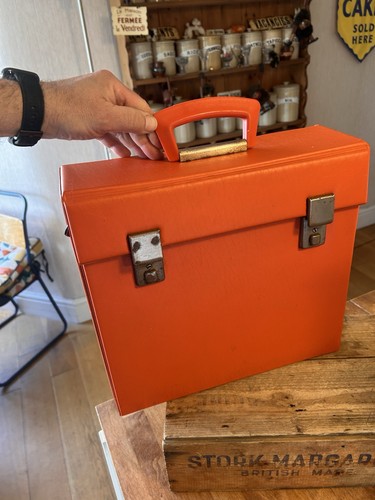Vintage orange vinyl record - orange,