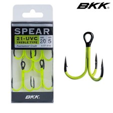 BKK Spear 21 UVC Yellow Treble Hooks - UVC Yellow Coated - ALL SIZES