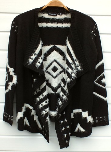 Black white ethnic pattern - black, &