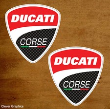Ducati Corse Premium Laminated Vinyl Sticker X 2 with FREE P&P 