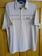 Tom Hagan  Vintage  Mens Beige Short Sleeve Polo Shirt Size XL