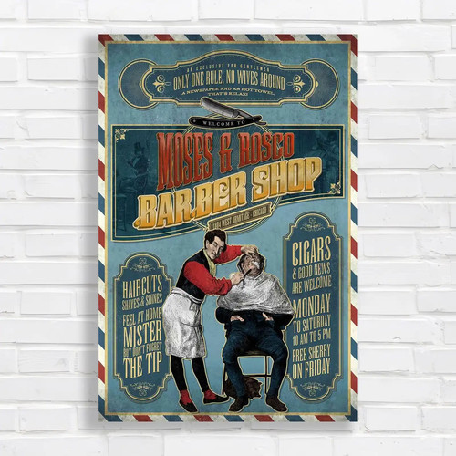 Vintage barber shop canvas - vintage,