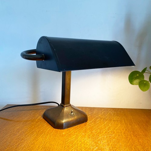 Vintage bankers lamp 1930s - lamp,
