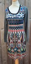 Desigual Fine Knit Dress Ethnic  Multicolour Design Small Size Charity  Sale