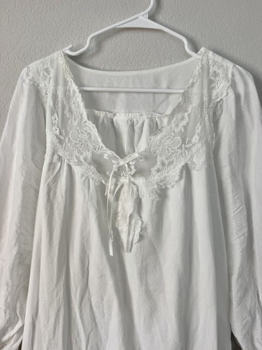 White 100 cotton nightgown - white,