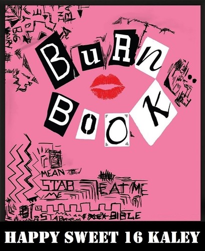 Burn book edible cake topper - burn,
