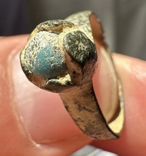 Ancient Roman Ring Artifact With A Glass Ancient Gem - Authentic