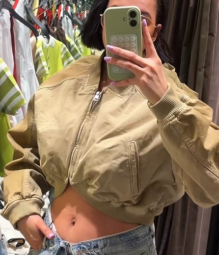 Zara washed effect bomber - :,
