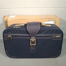 Samsonite Soft Shell Cabin Buckle Suitcase – 55x32x19cm Navy Gold Trim Luggage