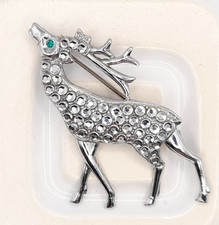 Vintage Faux Marcasite Stag