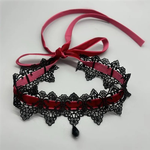 Gothic punk black lace - punk, flower